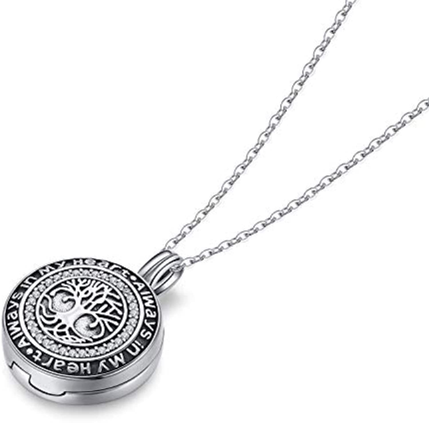 image-Sterling Silver Tree of Life Urn Memorial Necklace
