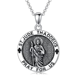 image-925 Sterling Silver Saint Jude Pendant Necklace