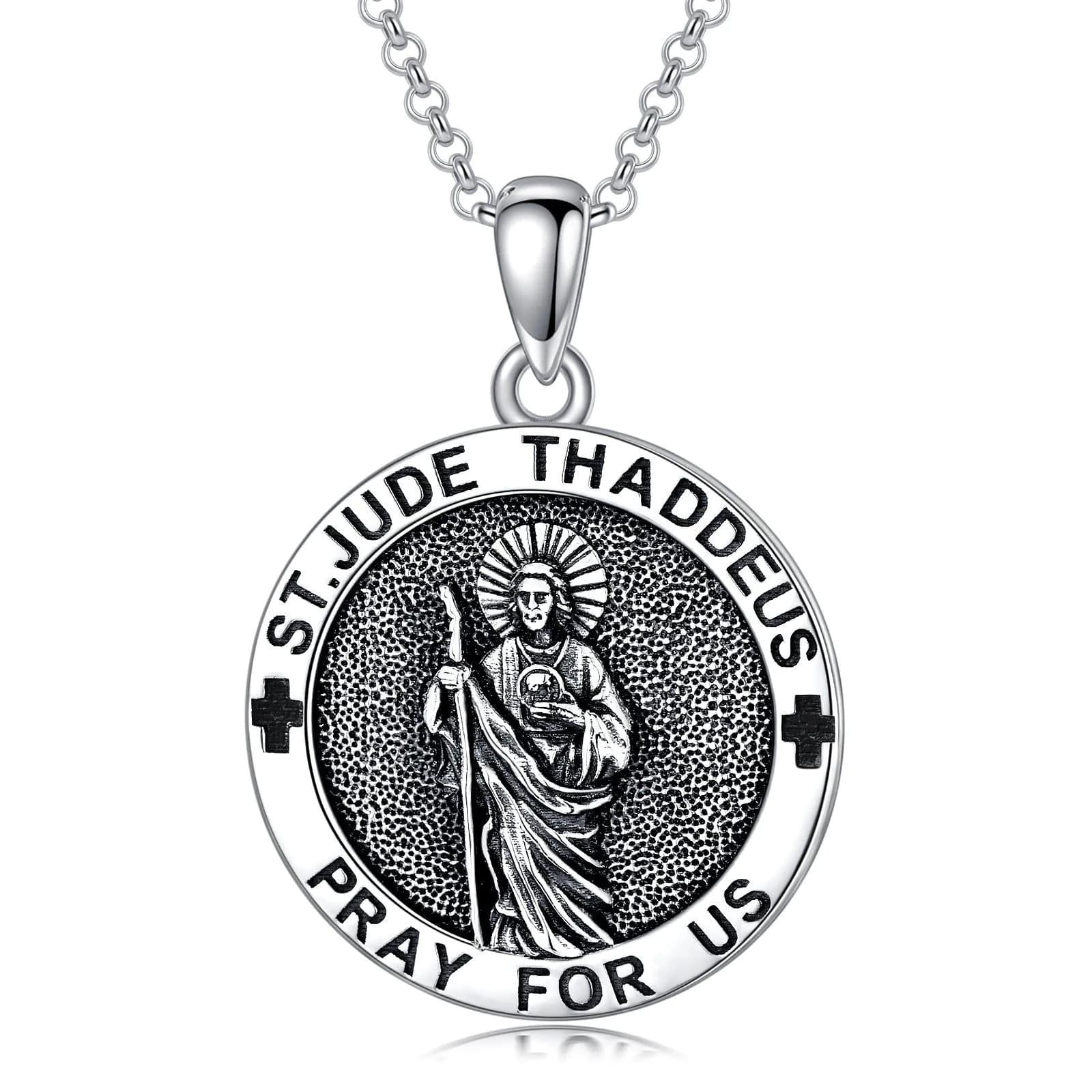 image-925 Sterling Silver Saint Jude Pendant Necklace