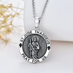 image-925 Sterling Silver Saint Jude Pendant Necklace