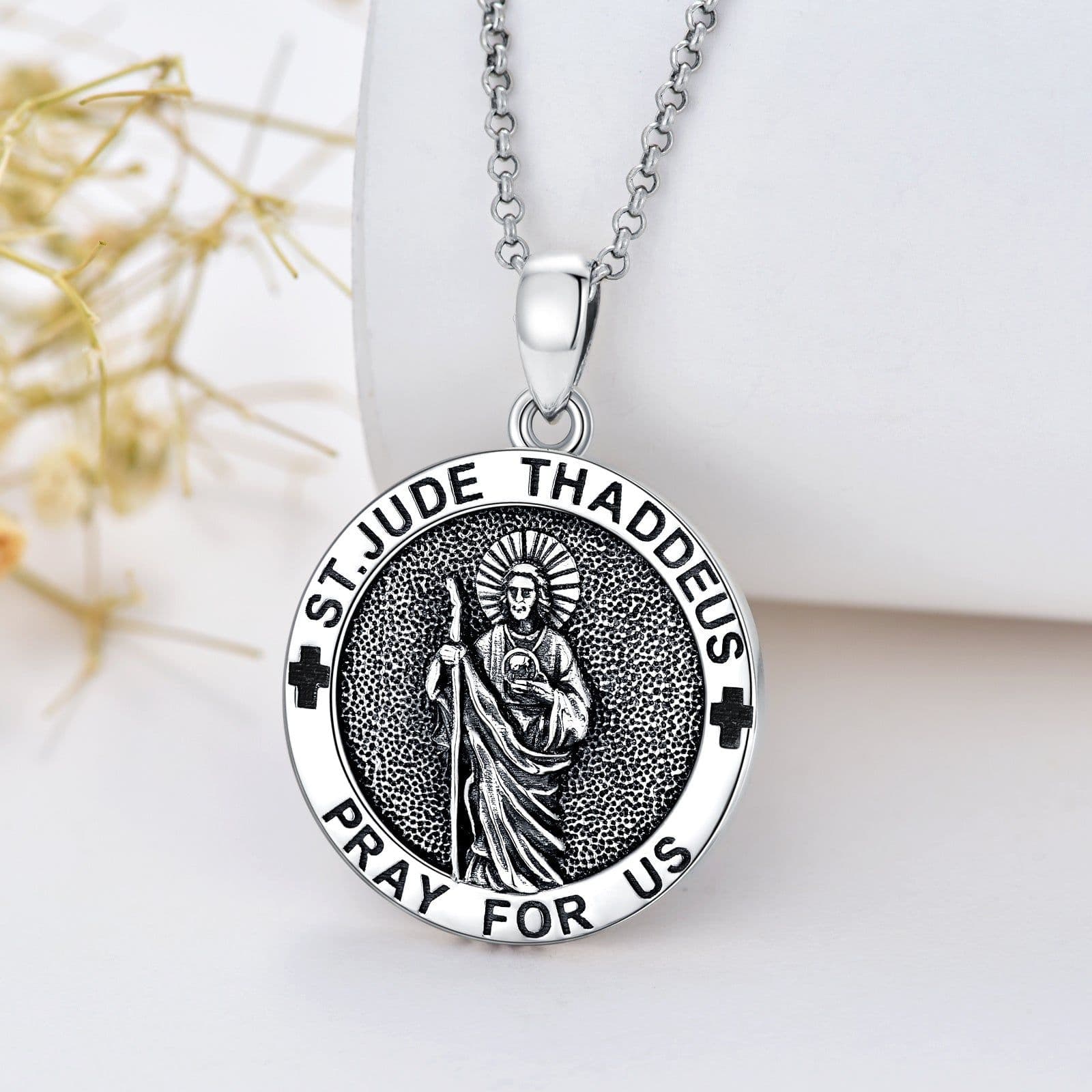 image-925 Sterling Silver Saint Jude Pendant Necklace