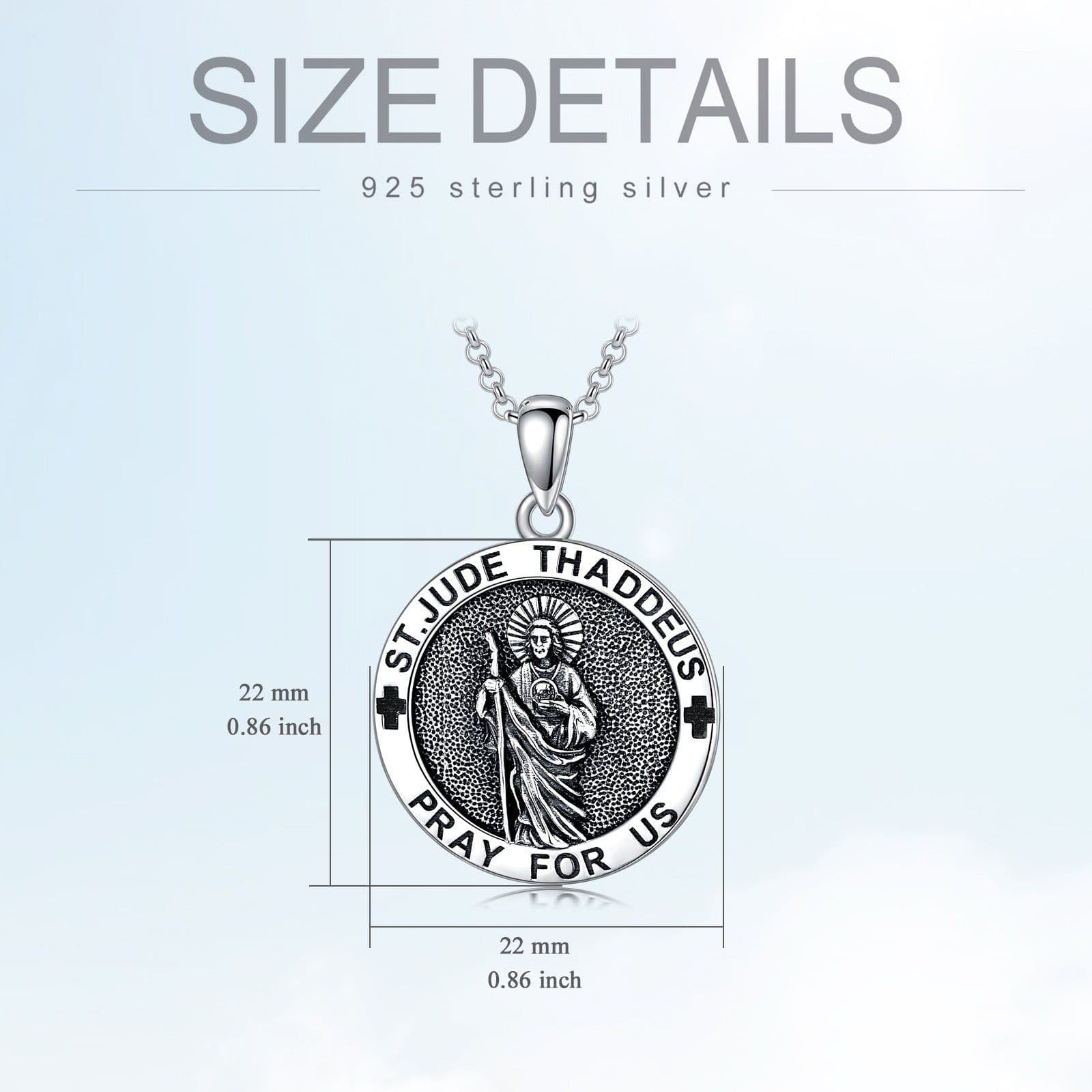 image-925 Sterling Silver Saint Jude Pendant Necklace