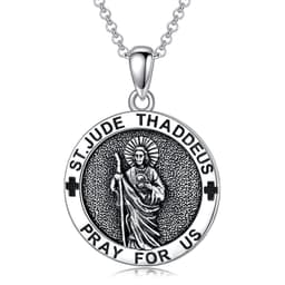 image-925 Sterling Silver Saint Jude Pendant Necklace