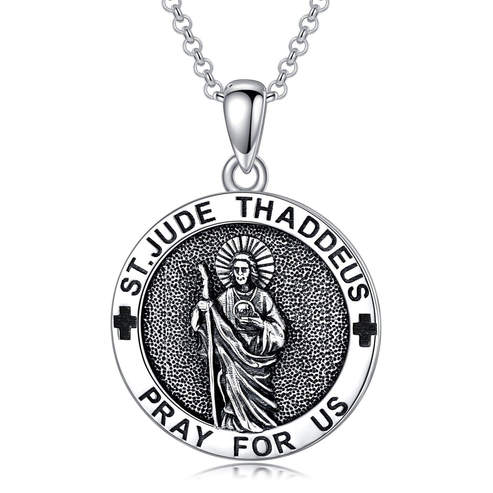 image-925 Sterling Silver Saint Jude Pendant Necklace