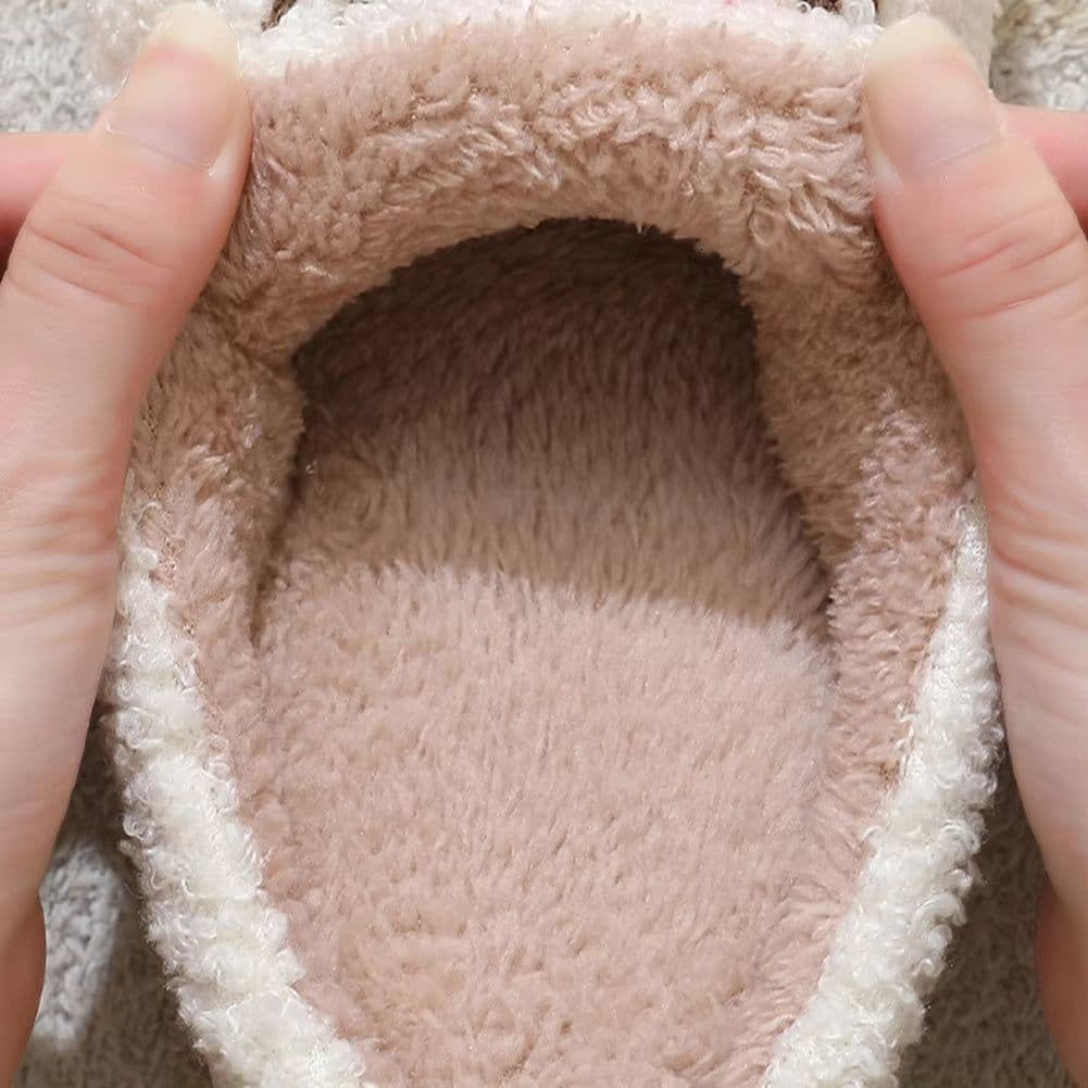 image-Christmas Slippers Reindeer Slippers For Women And Men Holiday Halloween Slippers Indoor Bedroom Fluffy Warm Fleece Slippers Winter Soft Cozy Home Non-Slip Soft Plush Slip-on Wool Lined House Shoes