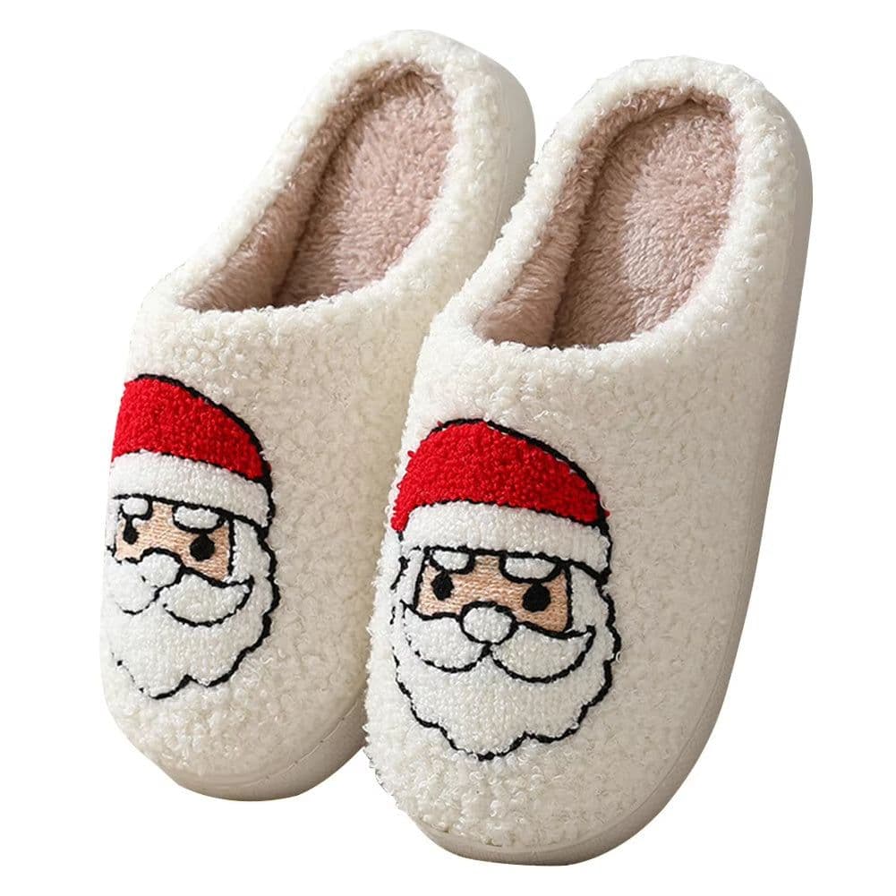 image-Christmas Slippers Reindeer Slippers For Women And Men Holiday Halloween Slippers Indoor Bedroom Fluffy Warm Fleece Slippers Winter Soft Cozy Home Non-Slip Soft Plush Slip-on Wool Lined House Shoes