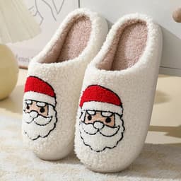 image-Christmas Slippers Reindeer Slippers For Women And Men Holiday Halloween Slippers Indoor Bedroom Fluffy Warm Fleece Slippers Winter Soft Cozy Home Non-Slip Soft Plush Slip-on Wool Lined House Shoes