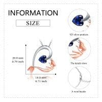 image-925 Sterling Silver Mermaid Heart Necklace with Blue Heart Crystal