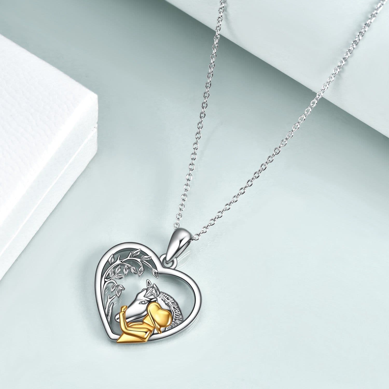 image-Horse Boys Girls Pendant Necklace Gifts Locket Necklace that holds pictures for Family