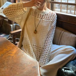 image-Elegant French Lace Knit Dress, Mandarin Collar Tunic For Layering, Resort Wear