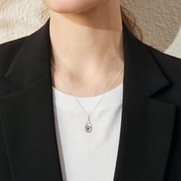 image-Women's Sterling Silver Animal Paw Teardrop Urn Memorial Necklace