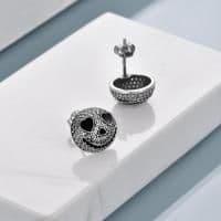 image-Jack Skellington Earrings Sterling Silver Nightmare Before Christmas Gifts Jack and Sally Skull Jewelry