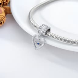 image-Evil Eye Charms in White Gold Plated Sterling Silver
