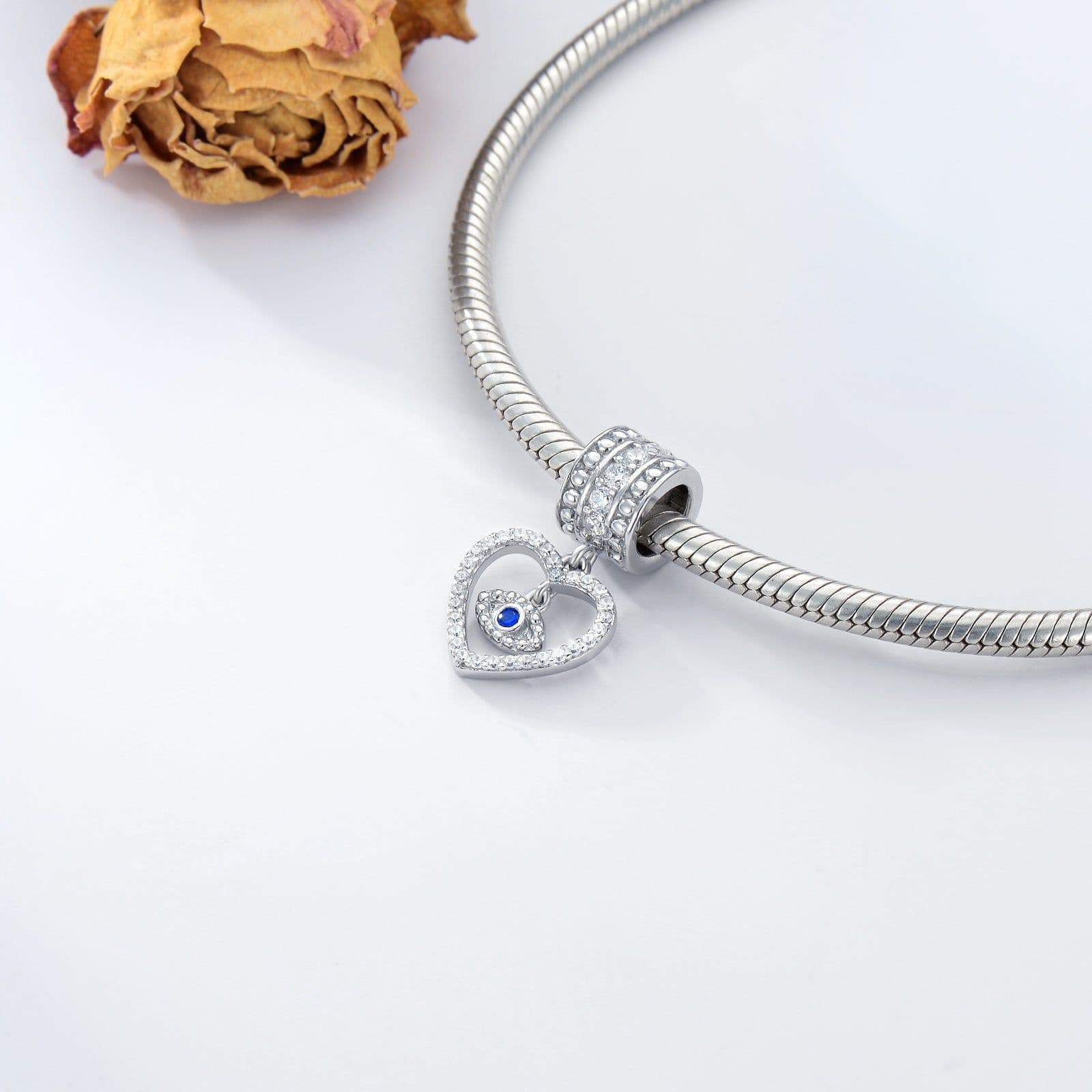 image-Evil Eye Charms in White Gold Plated Sterling Silver