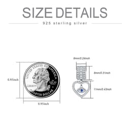 image-Evil Eye Charms in White Gold Plated Sterling Silver