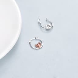 image-Axolotl Hoop Earrings for Women 925 Sterling Silver Axolotl Jewelry