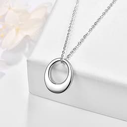 image-Oval Ashes Necklace Cremation Jewelry Urn Necklace For Ashes for Women 925 Sterling Silver Necklace Urn Ashes Keepsake