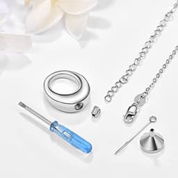 image-Oval Ashes Necklace Cremation Jewelry Urn Necklace For Ashes for Women 925 Sterling Silver Necklace Urn Ashes Keepsake