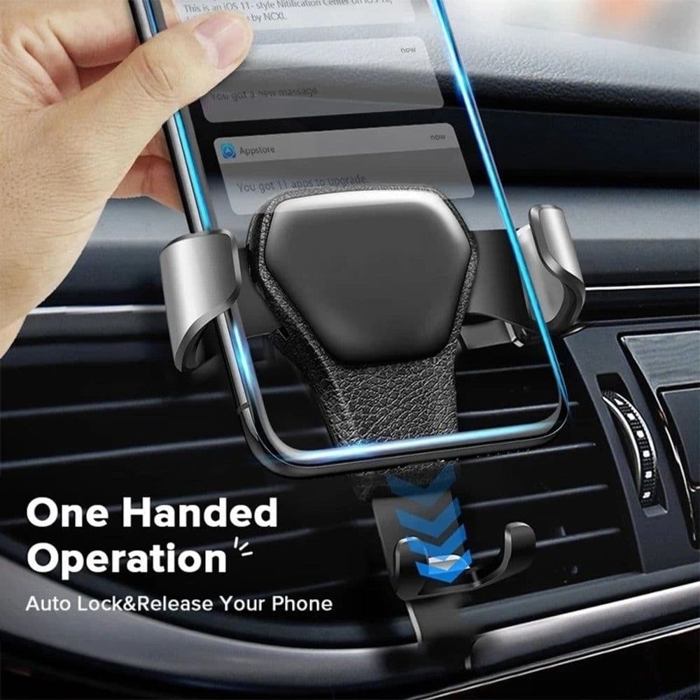 image-Universal Gravity Phone Holder Car Air Vent Mount Metal Mobile Stand GPS Support For Smartphone Air Vent Stand Cradle For Mobile Cell Phone