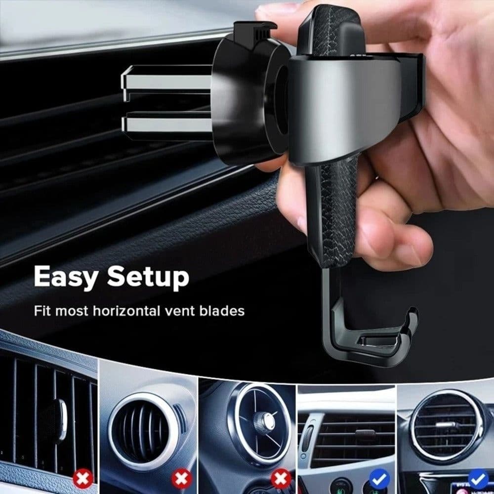 image-Universal Gravity Phone Holder Car Air Vent Mount Metal Mobile Stand GPS Support For Smartphone Air Vent Stand Cradle For Mobile Cell Phone