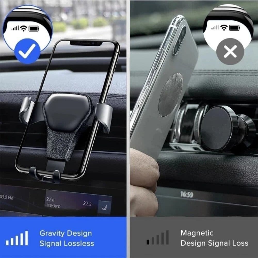 image-Universal Gravity Phone Holder Car Air Vent Mount Metal Mobile Stand GPS Support For Smartphone Air Vent Stand Cradle For Mobile Cell Phone