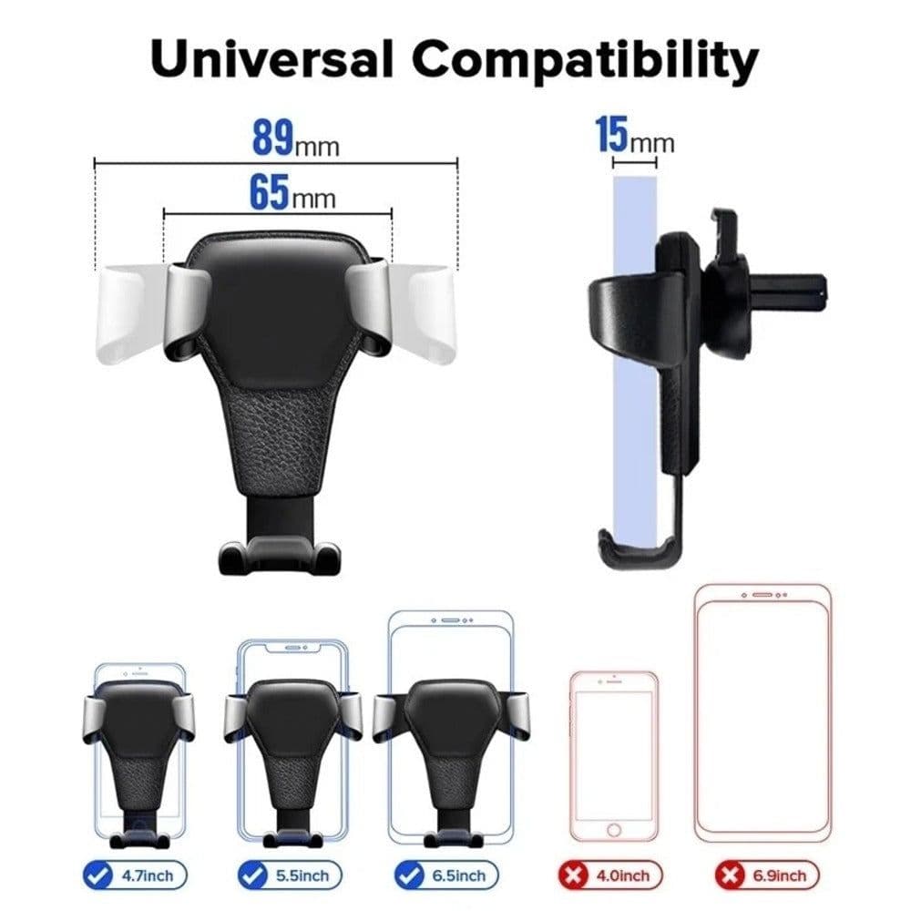 image-Universal Gravity Phone Holder Car Air Vent Mount Metal Mobile Stand GPS Support For Smartphone Air Vent Stand Cradle For Mobile Cell Phone