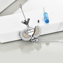 image-You are My Sunshine Necklace Sterling Silver Sunflower Necklace For Women Urn Necklace