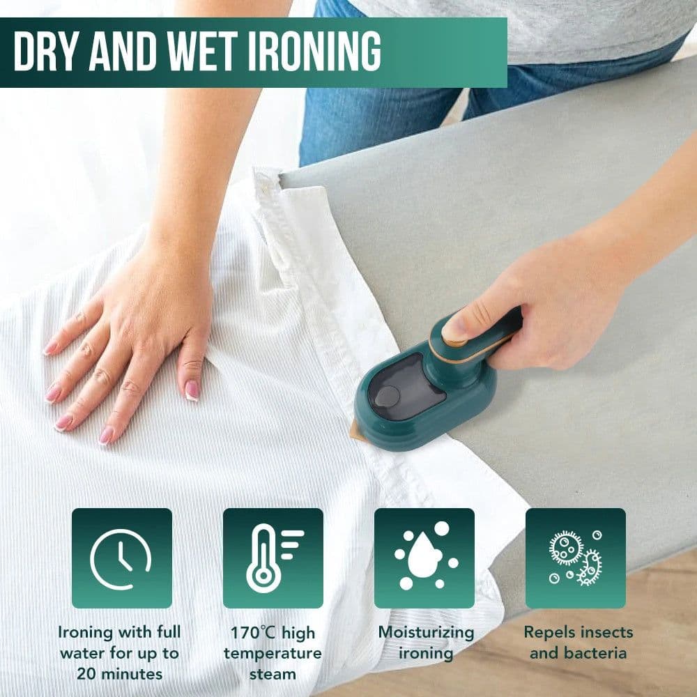 image-Mini Rotating Steam Iron Handheld Wet And Dry Double Hot Steam Generator Portable Garment Steamer Home Travelling Hanging Ironin