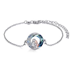 image-Sterling Silver Girls Dog Adjustabl Bracelet Jewelry Gift with Crystal