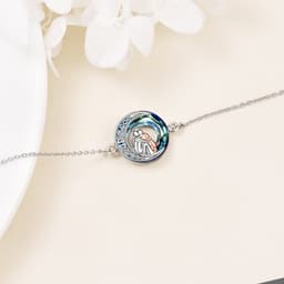 image-Sterling Silver Girls Dog Adjustabl Bracelet Jewelry Gift with Crystal
