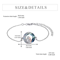 image-Sterling Silver Girls Dog Adjustabl Bracelet Jewelry Gift with Crystal