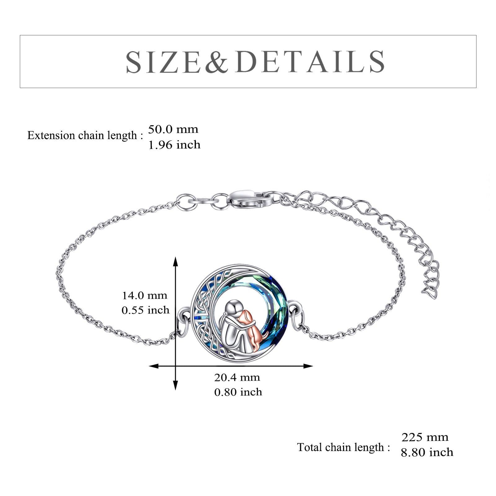 image-Sterling Silver Girls Dog Adjustabl Bracelet Jewelry Gift with Crystal