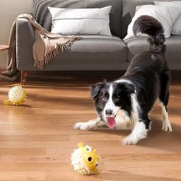 image-Dog Chew Toys, Dog Squeaky Toys For Aggressive Chewers, Tough Durable Fish Shape Interactive Dog Teeth Grinding Toy For Small Medium Large Puppy Dogs Yellow