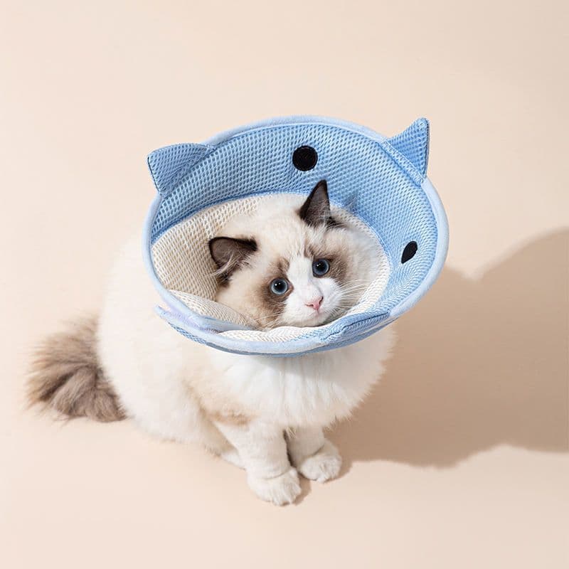 image-Soft Cat Recovery Collar Cat Cone Collar Nonwoven Fabric Elizabethan Collar Loops-Protective Wound Healing Specially Designed For Cats And Puppies - Easy To Eat And Drink