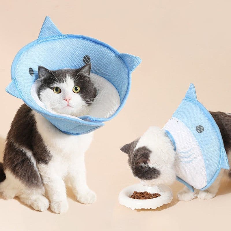 image-Soft Cat Recovery Collar Cat Cone Collar Nonwoven Fabric Elizabethan Collar Loops-Protective Wound Healing Specially Designed For Cats And Puppies - Easy To Eat And Drink