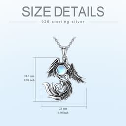 image-Moonstone Phoenix Necklace 925 Sterling Silver as Gifts for Women and Men
