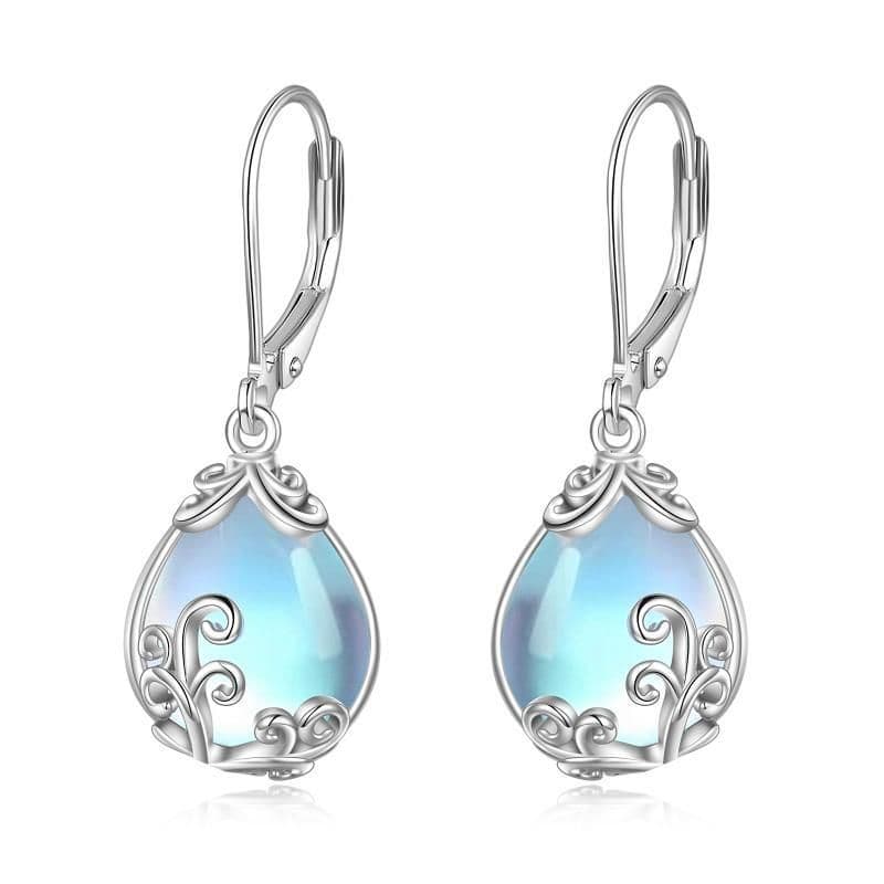image-Filigree Teardrop Drop Dangle Earrings Leverback Earrings as Gifts for Women