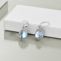 image-Filigree Teardrop Drop Dangle Earrings Leverback Earrings as Gifts for Women