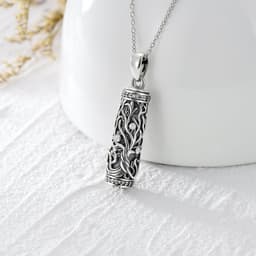 image-Tree Of Life Urn Necklace S925 Sterling Silver Urn Necklace Ash Necklace For Human