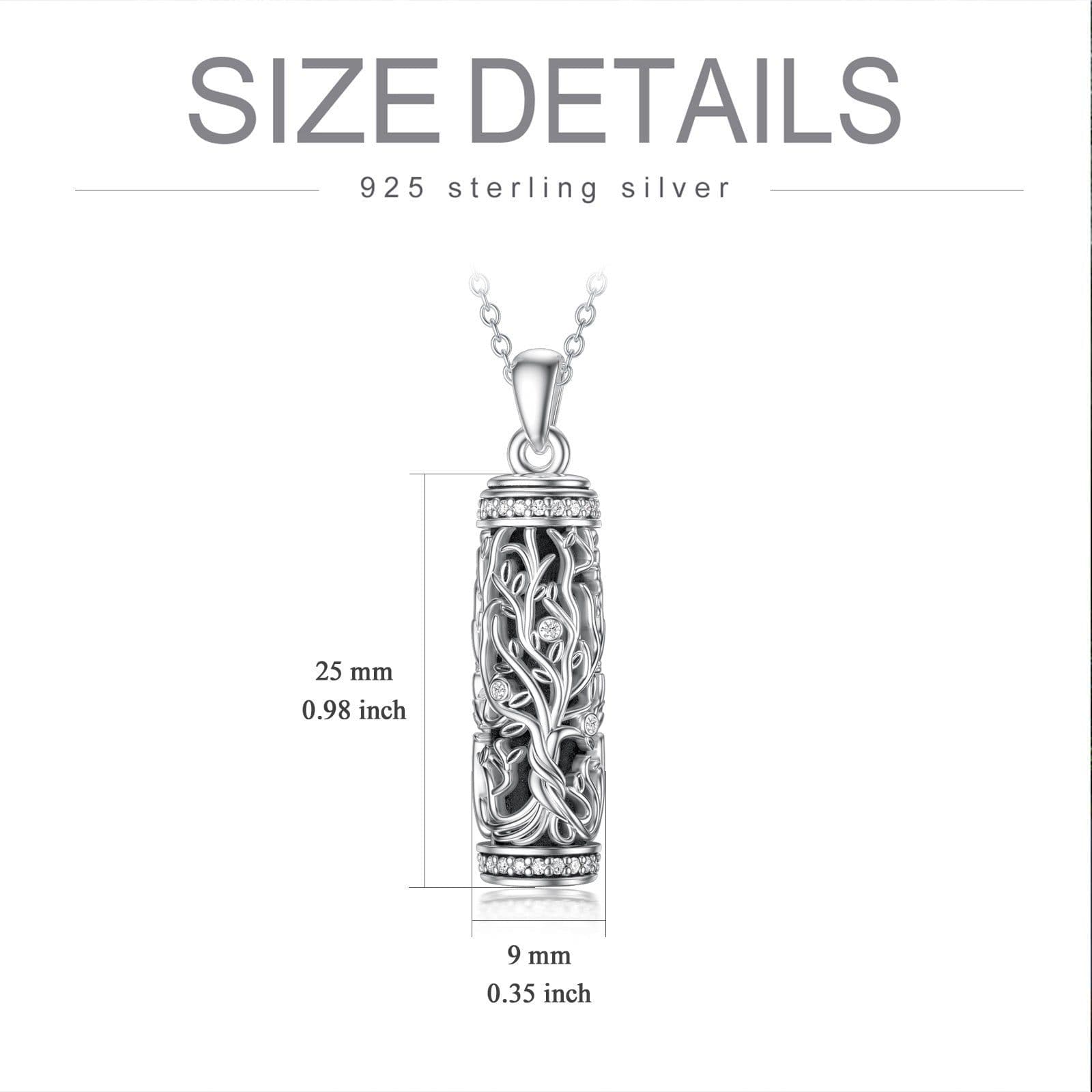 image-Tree Of Life Urn Necklace S925 Sterling Silver Urn Necklace Ash Necklace For Human