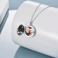image-Tree of Life Photo Locket Urn Cremation Necklace Sterling Silver Retro Silver