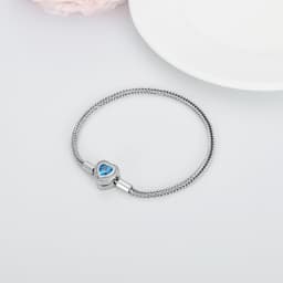 image-925 Sterling Silver Heart Bead Charm Net Chain for Bracelet