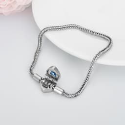 image-925 Sterling Silver Heart Bead Charm Net Chain for Bracelet