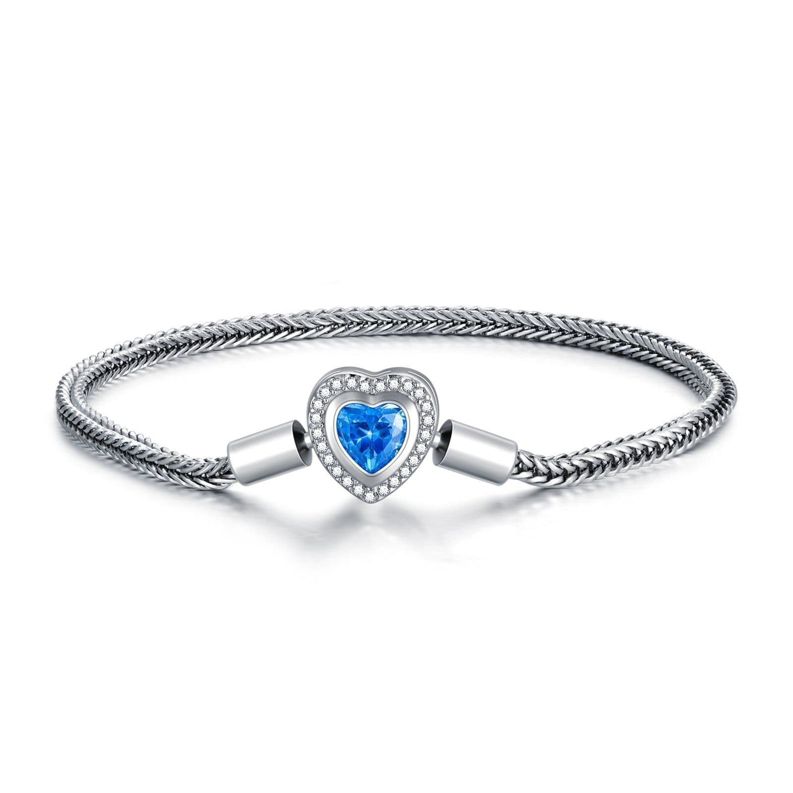 image-925 Sterling Silver Heart Bead Charm Net Chain for Bracelet