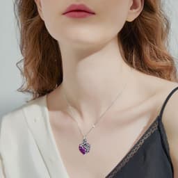 image-Sterling Silver Rose Flower Ashes Urn Necklace For Women As Memorial Jewelry