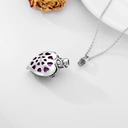 image-Sterling Silver Rose Flower Ashes Urn Necklace For Women As Memorial Jewelry