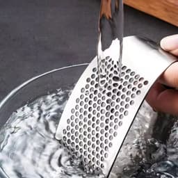 image-Multi-function Manual Garlic Press Stainless Steel Garlic Presse Curved Garlic Grinding Slicer Chopper Home Cooking Gadgets Tool