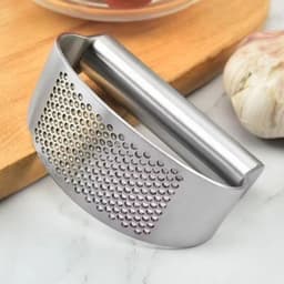image-Multi-function Manual Garlic Press Stainless Steel Garlic Presse Curved Garlic Grinding Slicer Chopper Home Cooking Gadgets Tool