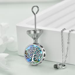 image-Sterling Silver Tree of Life Urn Necklaces for Ashes Cremation Jewelry