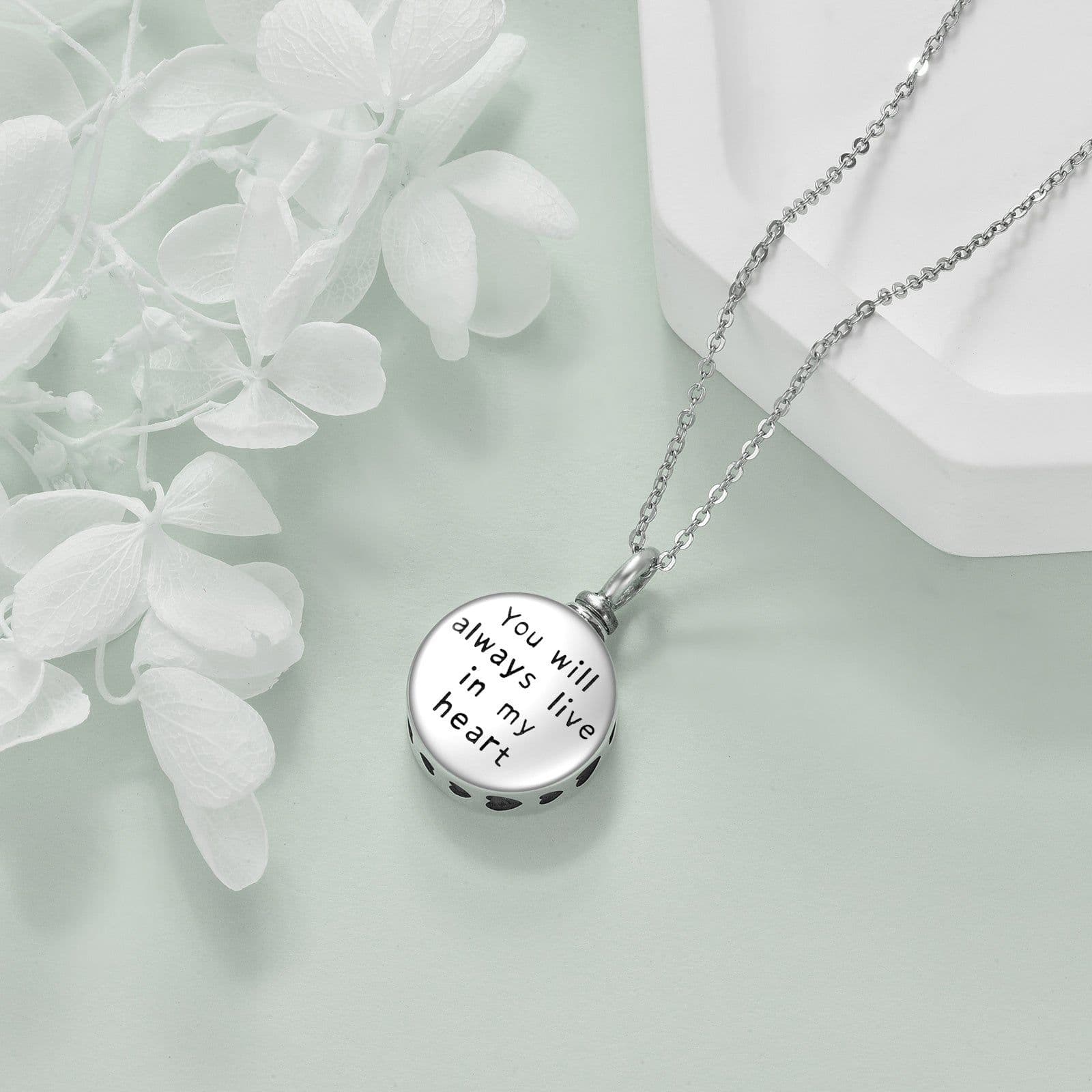 image-Sterling Silver Tree of Life Urn Necklaces for Ashes Cremation Jewelry